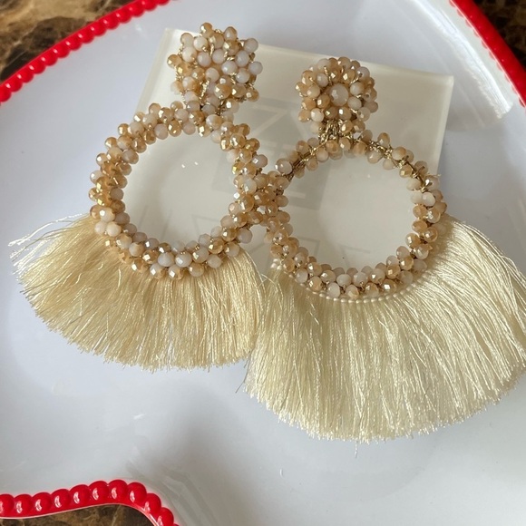 Beaded Tassel Earrings For Women - Picture 3 of 5